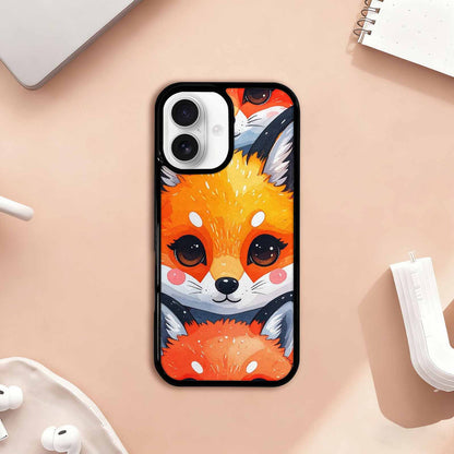 iPhone 17 Case — Watercolor Kawaii Fox Watercolor Abstract, Custom Art Phone Cover