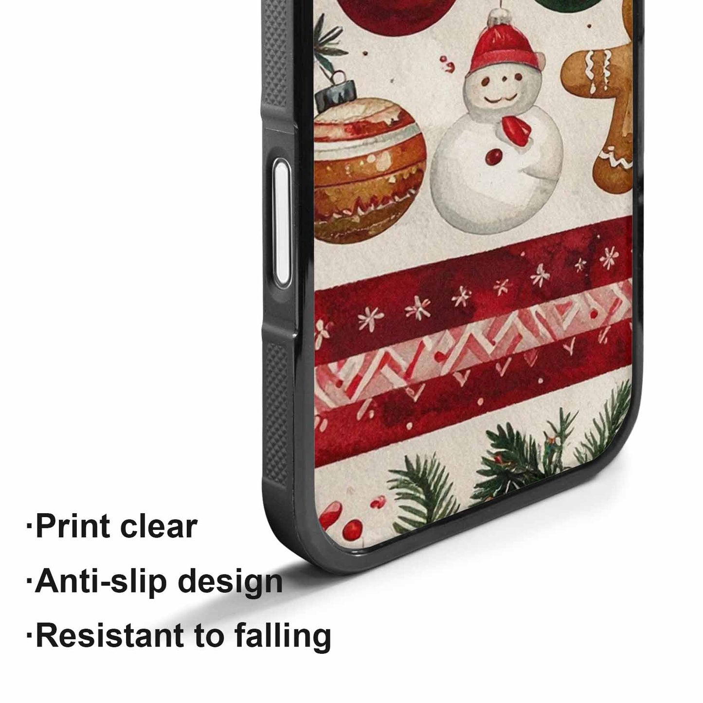 iPhone 17 Case — Small Christmas Holly Snowflake Original Art, Personalized Phone Case