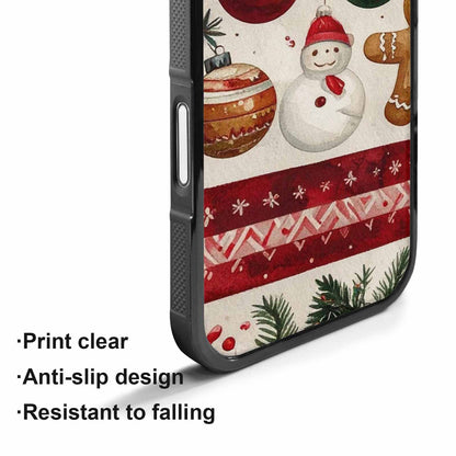 iPhone 17 Case — Small Christmas Holly Snowflake Original Art, Personalized Phone Case