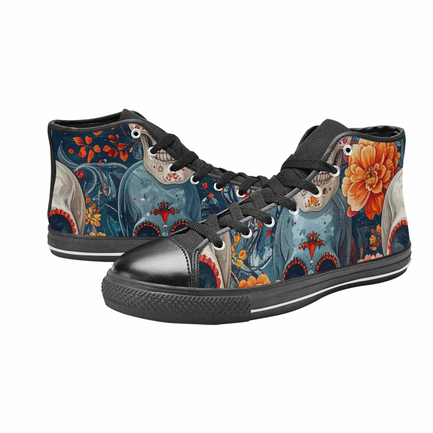 WOMEN'S Marble Skull High Top Canvas Aesthetic Shoes