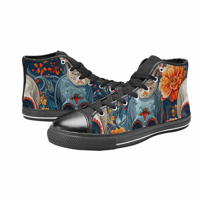WOMEN'S Marble Skull High Top Canvas Aesthetic Shoes