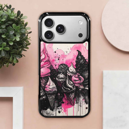 iPhone 17 Pro Max Case — Black &amp; Pink Ink Original Art, Custom Print Case Cover