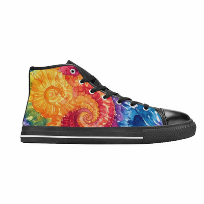 MEN'S Tie Dye Swirl High Top Canvas Aesthetic Sneakers
