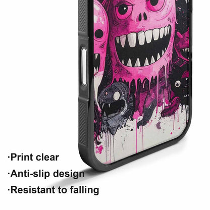 iPhone 17 Case — Black &amp; Pink Ink Cartoon Cute, Original Design Phone Case