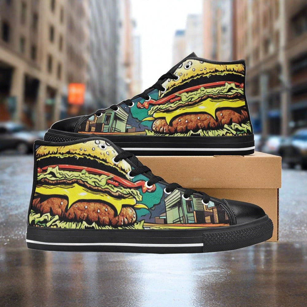 Aurora Borealis Blue Gold Vivid Bold Art - Freaky Shoes