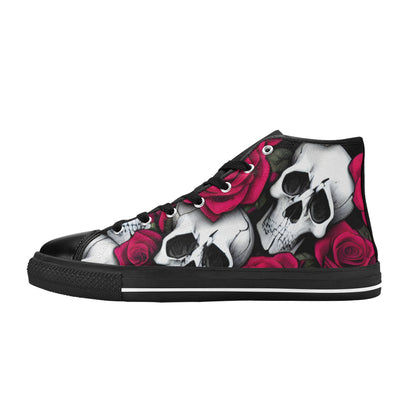 WOMEN'S Cc Skulls Roses 1 High Top Canvas Dreamcore Sneakers