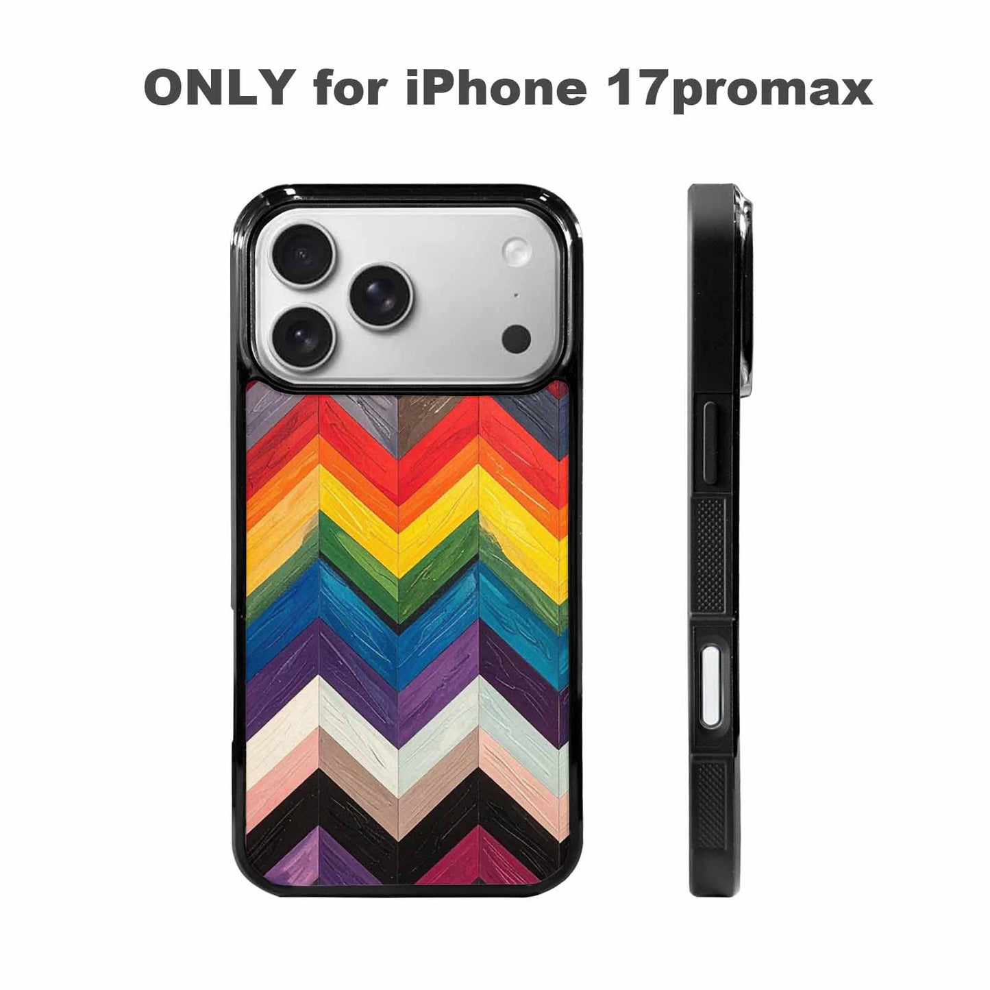 iPhone 17 Pro Max Case — Progress Pride Flag Color Original Art, Customized Protective Case