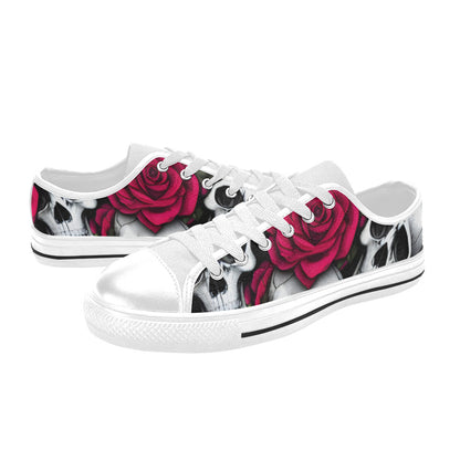 WOMEN'S Cc Skulls Roses 1 Canvas Cottagecore Custom Shoes