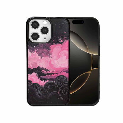 iPhone 15 Pro Max Case — Van Gogh Swirl Black Pink Ink, Custom Printed Phone Case