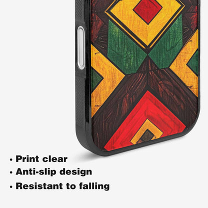 iPhone 16 Plus Case — African Kente Cloth Inspired Pattern Geometric, Custom Print Case Cover