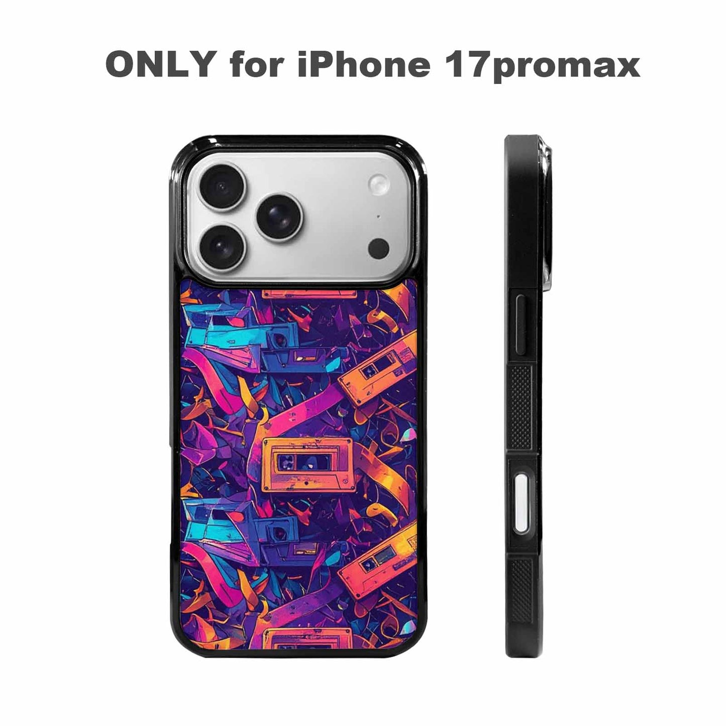 iPhone 17 Pro Max Case — Retro Cassette Tape Pattern Retro Vintage, Custom Designed Case Cover