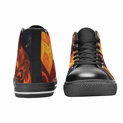 WOMEN'S Fire Flame High Top Canvas Y2K Sneakers