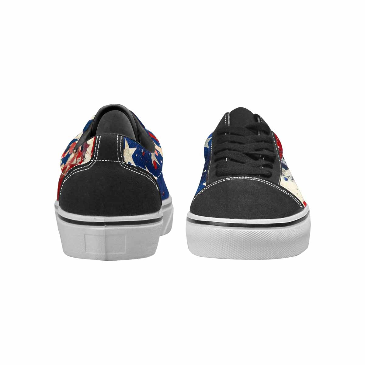 WOMEN'S Patriotic Stars Stripes Lace-Up Canvas Melting Art Custom Sneakers