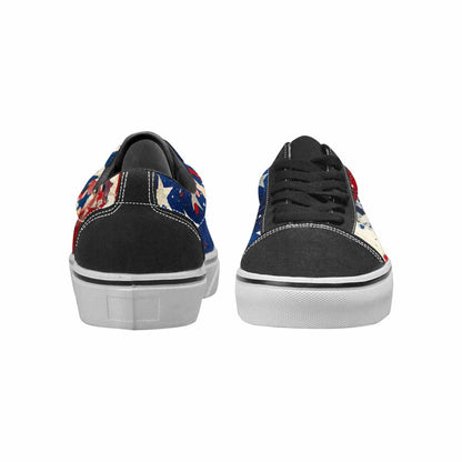 WOMEN'S Patriotic Stars Stripes Lace-Up Canvas Melting Art Custom Sneakers