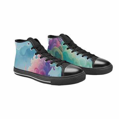 WOMEN'S Surrealist Dreamscape High Top Canvas Vibrant Chaos Custom Shoes