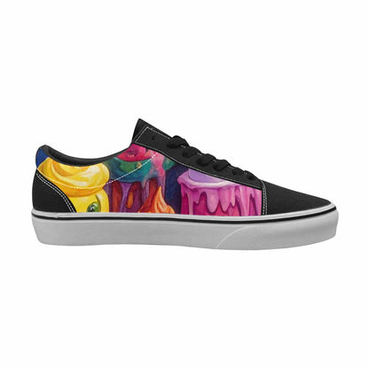 WOMEN'S Melting Ice Cream Monster Lace-Up Canvas Kaleidoscope Custom Sneakers