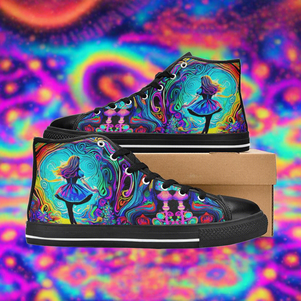 Dragon Green Emerald Unique WOMEN Bold Art - Freaky Shoes | Custom Art Sneakers