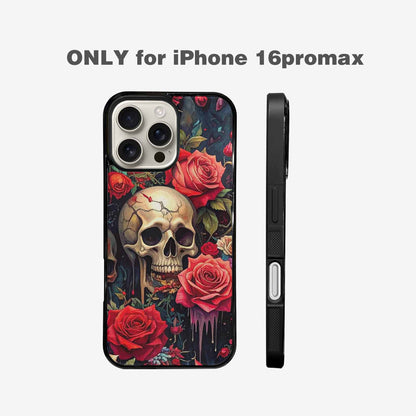 iPhone 16 Pro Max Case — Skulls And Rosesmelting Skulls A Agl, Custom Art Phone Cover