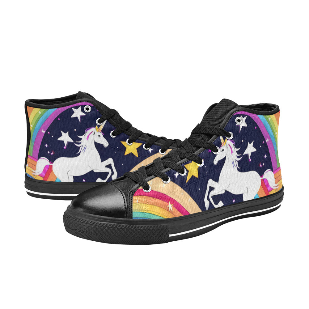 MEN'S Uncorns Everywhere Men’S High Top Canvas Vivid Sneakers