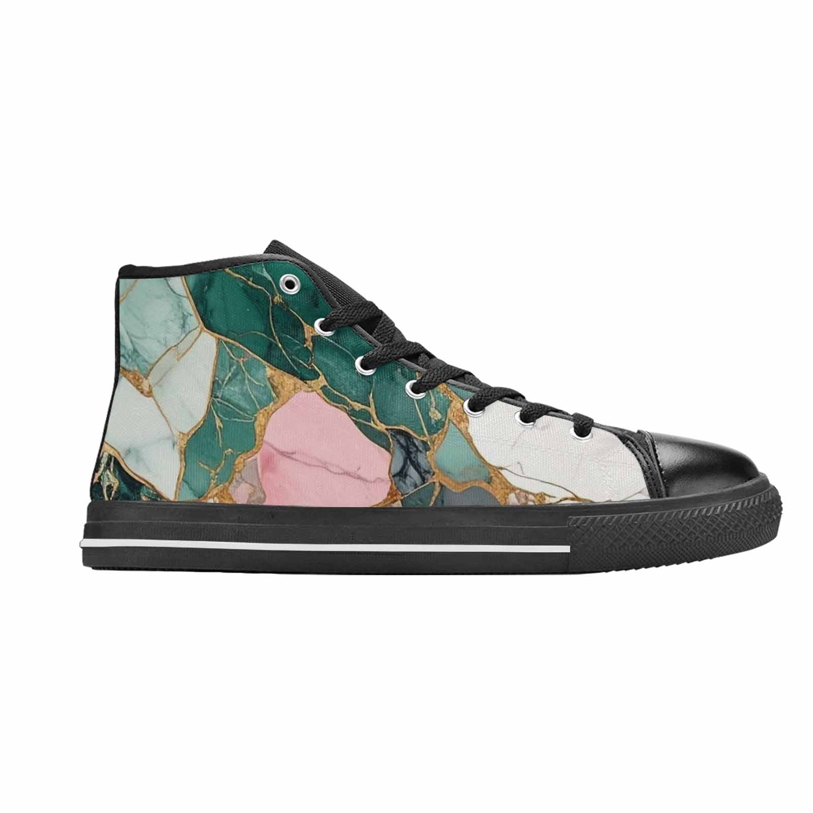MEN'S Marble Stone Texture High Top Canvas Aesthetic Custom Sneakers