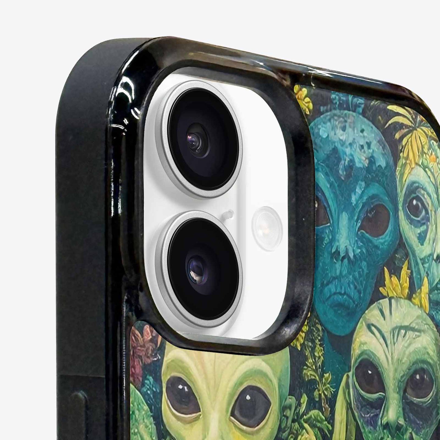 iPhone 16 Plus Case — Aliens Pattern Hundreds Of Sma Bcn, Custom Art Phone Cover