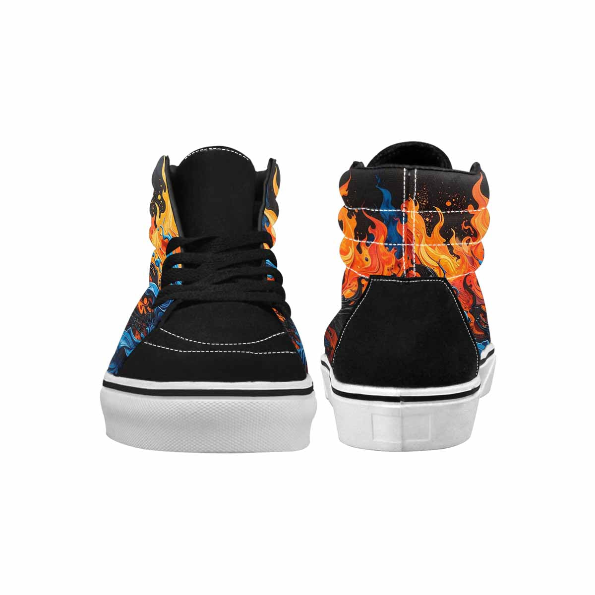 MEN'S Flame Burst High Top Canvas Melting Art Custom Sneakers