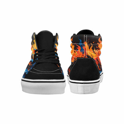MEN'S Flame Burst High Top Canvas Melting Art Custom Sneakers