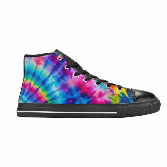 MEN'S Tie Dye Acid Wash Color High Top Canvas Vibrant Chaos Shoes
