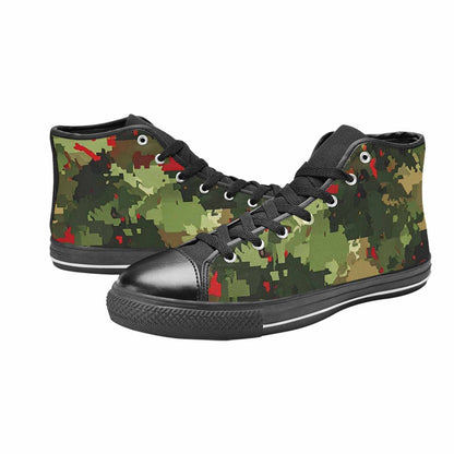 WOMEN'S Military Camouflage Blotch High Top Canvas Dark Academia Custom Shoes