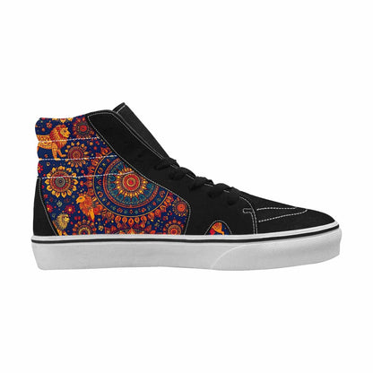 WOMEN'S Mandala Lions High Top Canvas Vivid Sneakers