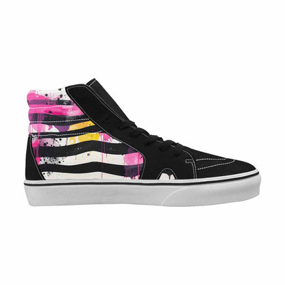 MEN'S Zebra Stripe Burst High Top Canvas Y2K Custom Shoes