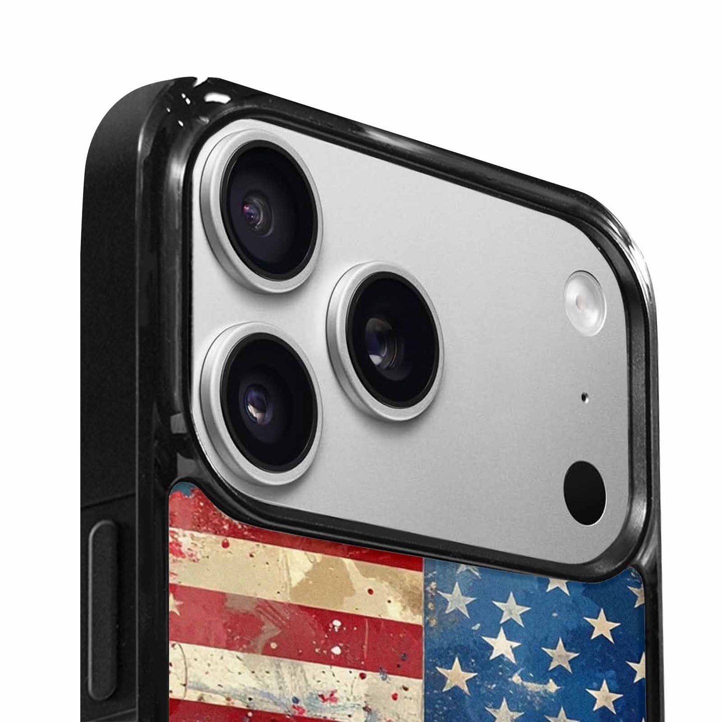 iPhone 17 Pro Max Case — Small American Flag Stars Galaxy Space, Personalized Phone Case
