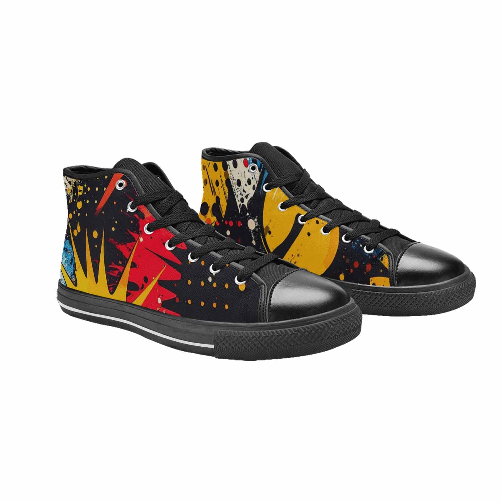 MEN'S Comic Book Halftone High Top Canvas Grunge Custom Sneakers