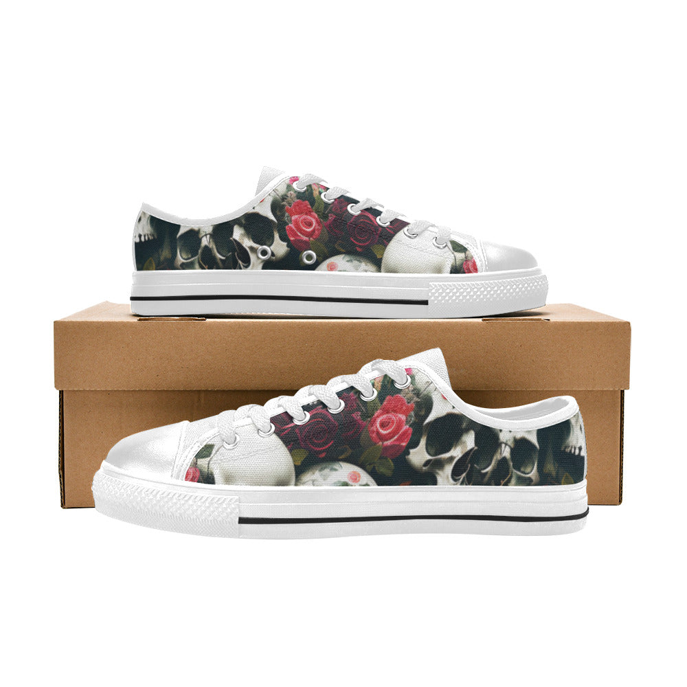 WOMEN'S Rose Skulls Dark 5 Canvas Y2K Sneakers