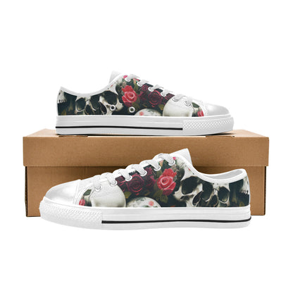 WOMEN'S Rose Skulls Dark 5 Canvas Y2K Sneakers