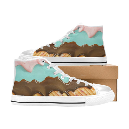 MEN'S Cc Ice Cream Art High Top Canvas Vivid Custom Sneakers
