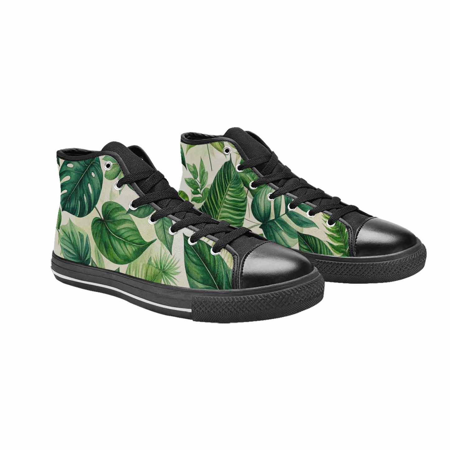 MEN'S Seven-Point Palmate Leaf High Top Canvas Dark Academia Sneakers