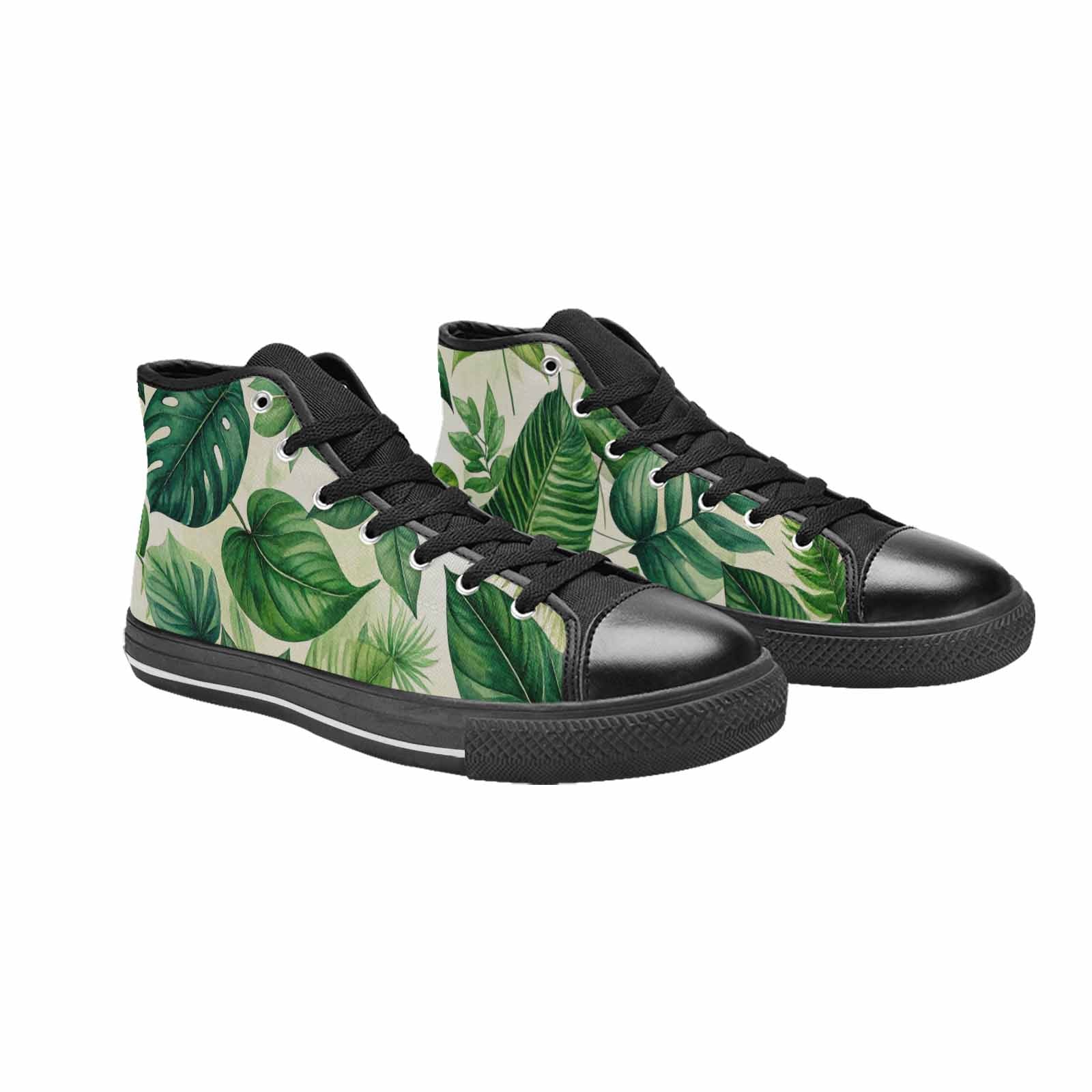 MEN'S Seven-Point Palmate Leaf High Top Canvas Dark Academia Sneakers