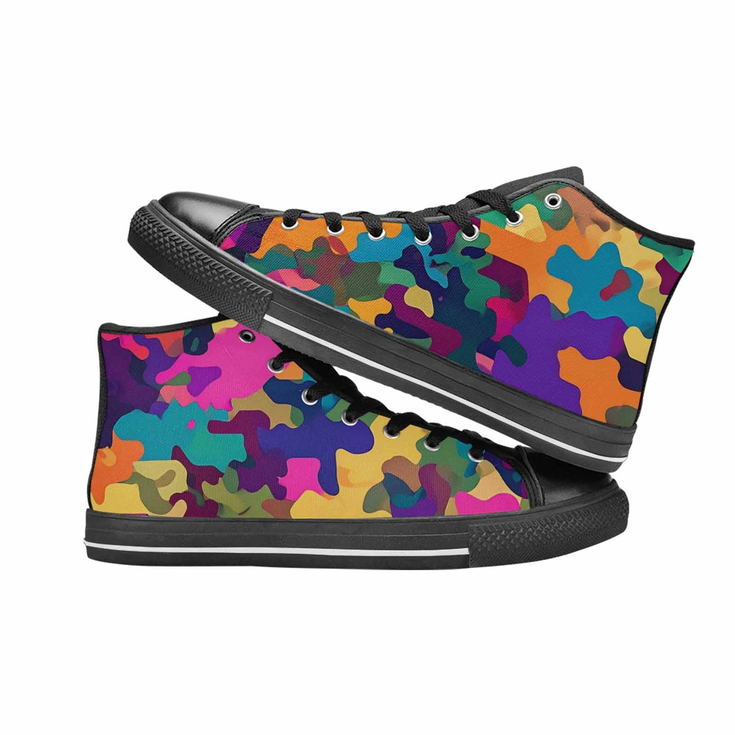 MEN'S Military Camouflage Blotch High Top Canvas Vivid Sneakers