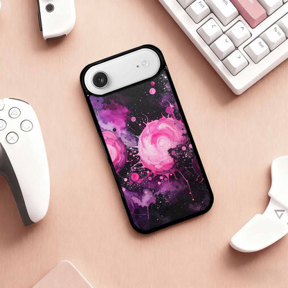 iPhone 17 Air Case — Galaxy Nebula Black Pink Ink Galaxy, Customized Protective Case