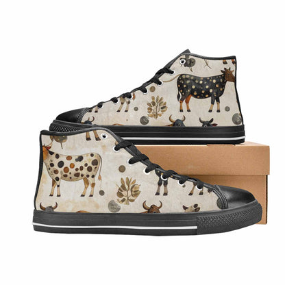 MEN'S Cow Animal Print High Top Canvas Y2K Sneakers