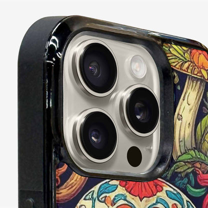 iPhone 16 Pro Max Case — Mushrooms And Skulls, Custom Made Phone Cover