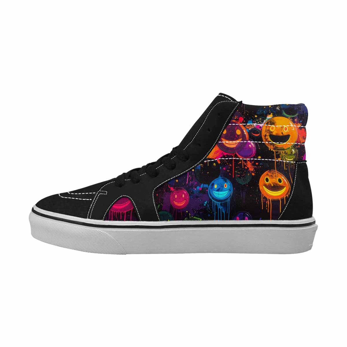 MEN'S Smiley Faces × Glow High Top Canvas Kaleidoscope Sneakers
