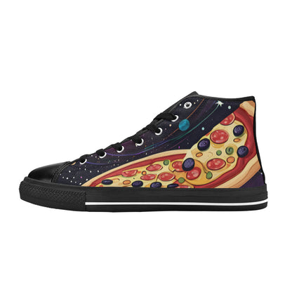 WOMEN'S Pizza Space High Top Canvas Dark Academia Shoes