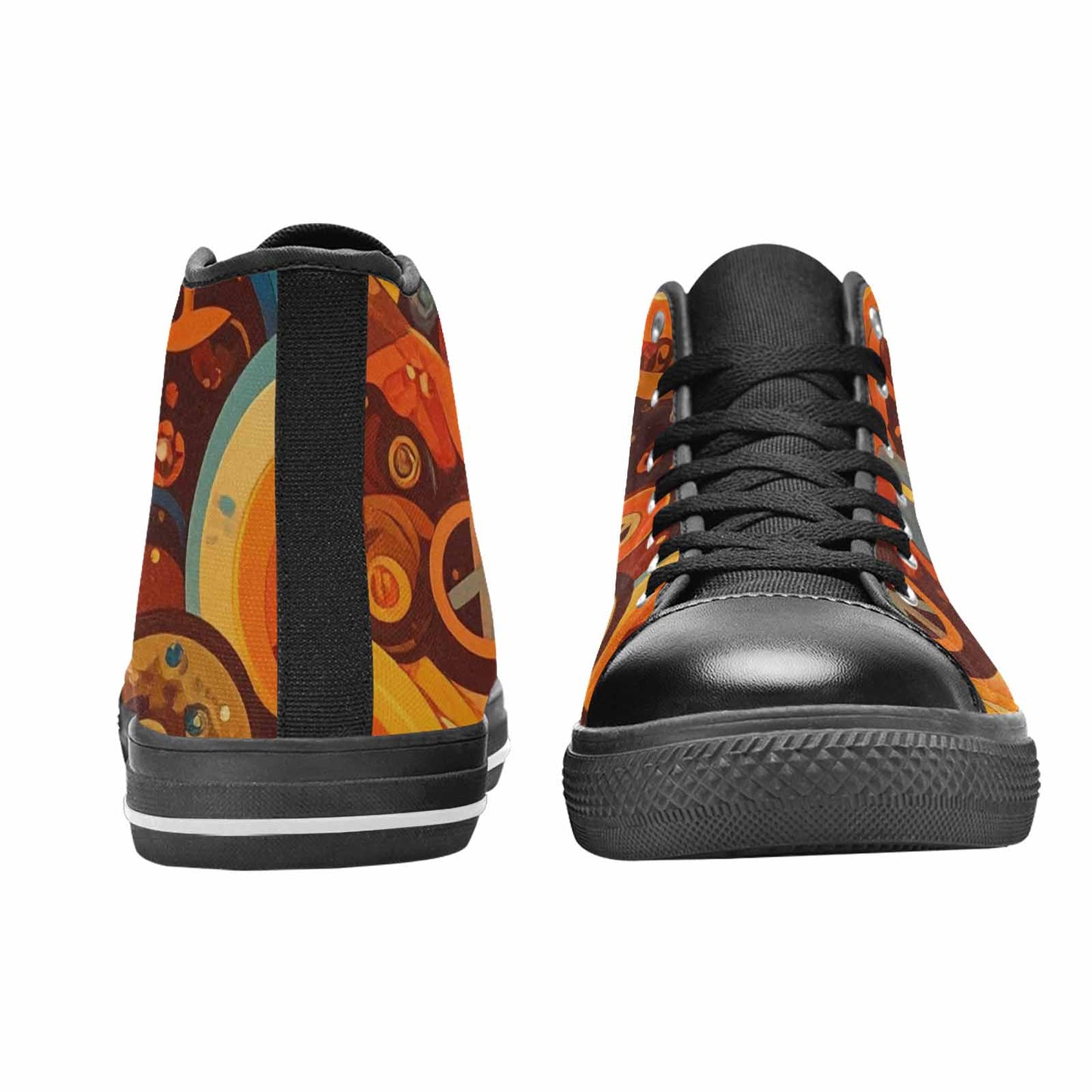 MEN'S Groovy 70S Peace High Top Canvas Surreal Custom Sneakers