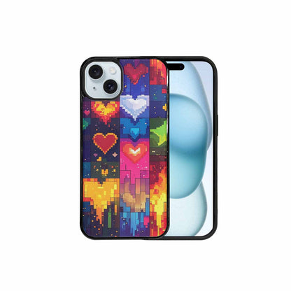 iPhone 15 Plus Case — Pixel Art 8 Bit Burst Pattern, Custom Designed Case Cover