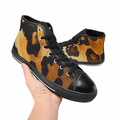 MEN'S Leopard Soft Airbrush Gradient High Top Canvas Dreamcore Shoes