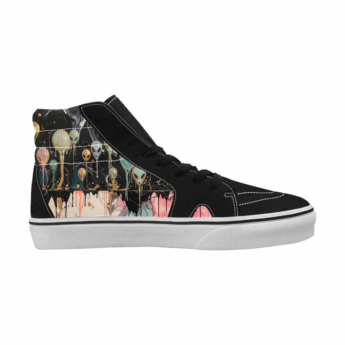 MEN'S Aliens  Marble Melting High Top Canvas Aesthetic Shoes