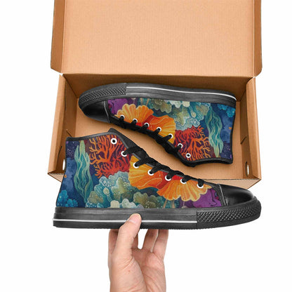 MEN'S Fish Scale Coral High Top Canvas Aesthetic Sneakers
