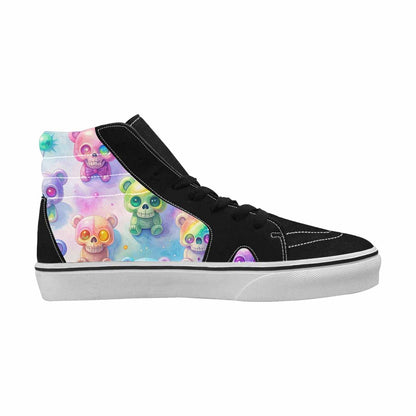 MEN'S Rainbow Teddy Skeletons Eye High Top Canvas Cottagecore Sneakers
